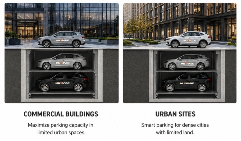 PFPP Pit Four Post Parking System Hidden Underground Parking for Premium and Space-Limited Projects 2 PFPP Pit Four Post Parking System Versteckte Tiefgarage für Premium- und platzbegrenzte Projekte 2