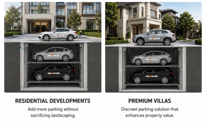 PFPP Pit Four Post Parking System Hidden Underground Parking for Premium and Space-Limited Projects 2 PFPP Pit Four Post Parking System Versteckte Tiefgarage für Premium- und platzbegrenzte Projekte 3