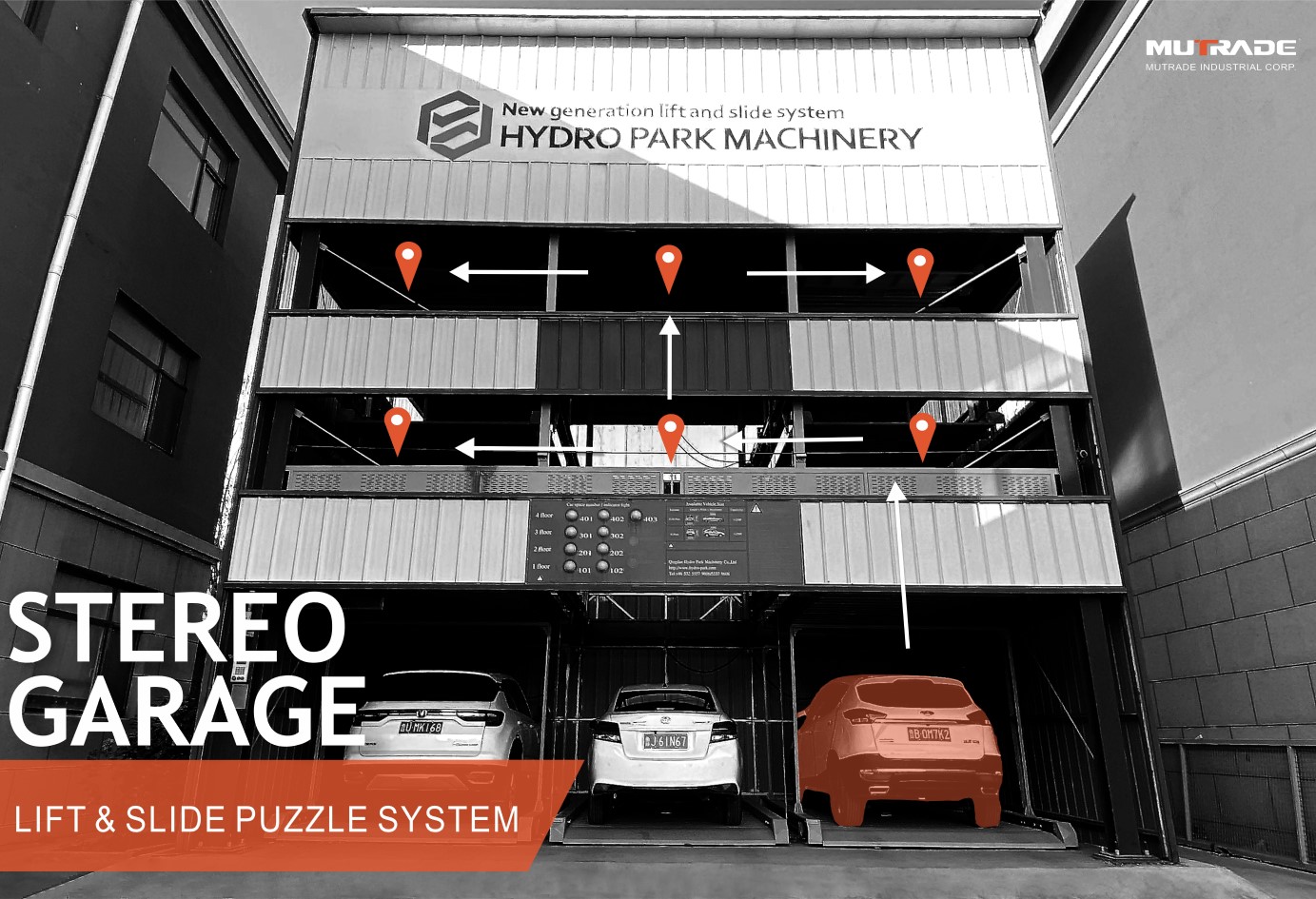Puzzle-Stereo-Garage-Liste und Rutsche, mehrstufiges Parken, hydraulische China-Parkausrüstung