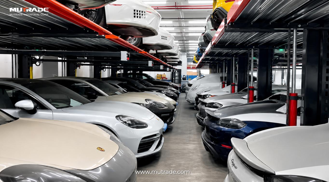 Hydro-Park 1127 Zwei-S&auml;ulen-Parklifte im Innenbereich f&uuml;r Luxusautoh&auml;ndler in Hongkong installiert